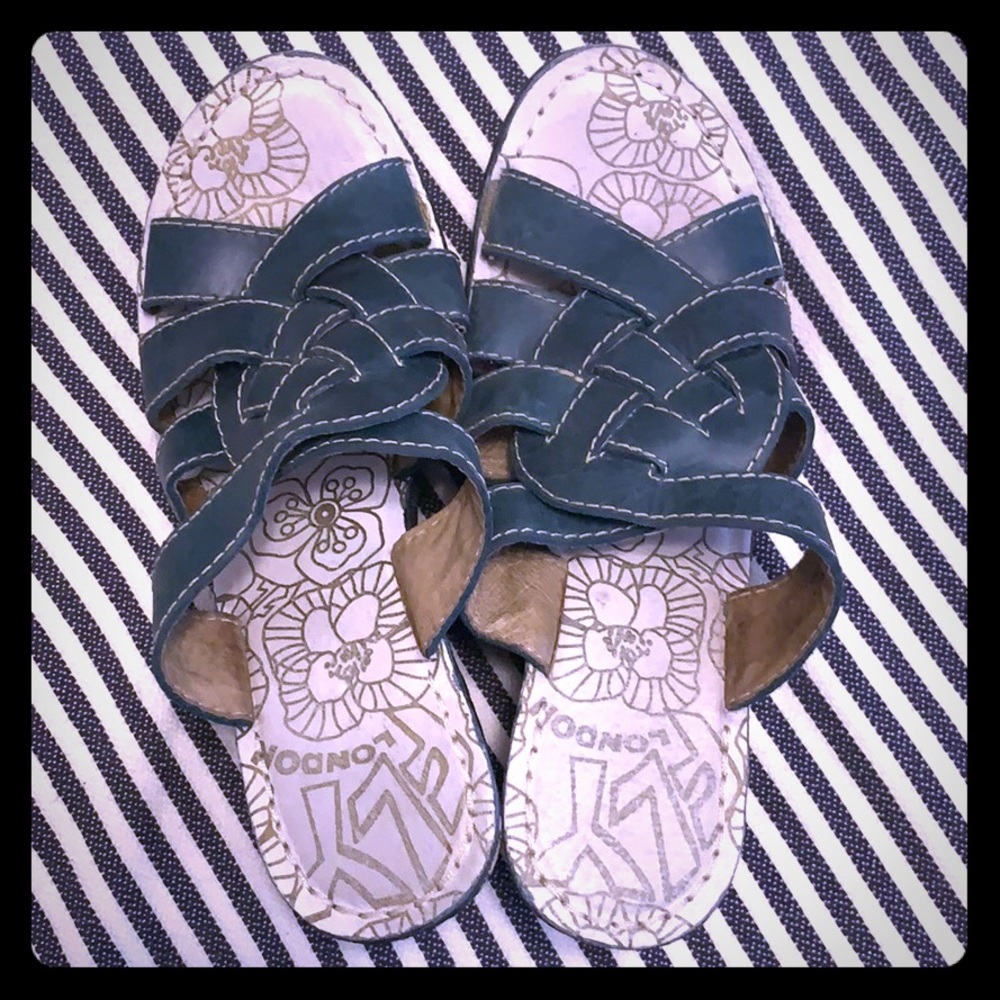 Fly London slides, petrol color, size 41.